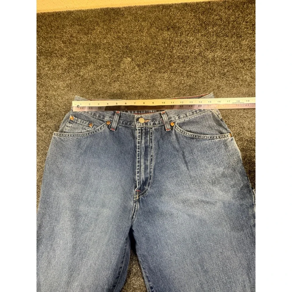 Vintage‎ Lucky Brand Carpenter Jeans USA Made Red Stitch Dungarees Mens 34 Y2K
